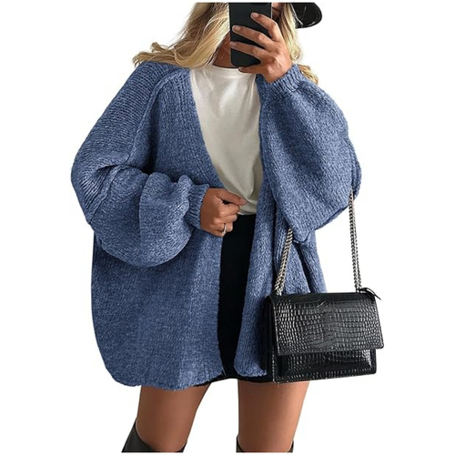Oversized Batwing Sleeve Knit Cardigan for Women, Open Front Loose Chunky Knit Sweater Coat 13 Colors
